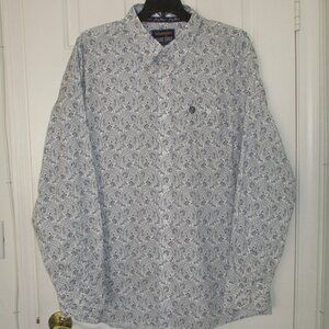 Wrangler George Strait Mens L/S Paisley Cotton Button Down Dress Shirt-Size 2XLT